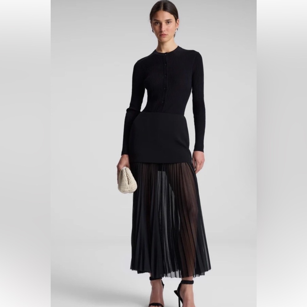 A.L.C. Willa Black Sheer Maxi Skirt NWT